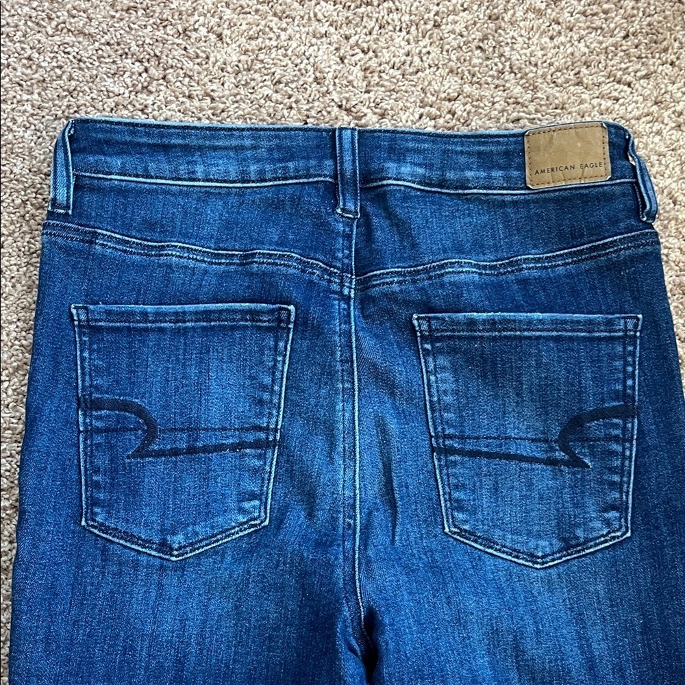 American Eagle Next Level Stretch Dark Skinny Blue Jeans Size 10 Short - Picture 9 of 10